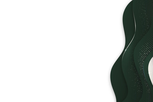 elegant dark green and gold wave on white background for premium corporate background design