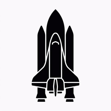 Space shuttle vector icon with clean copy space for aerospace branding and technology presentations