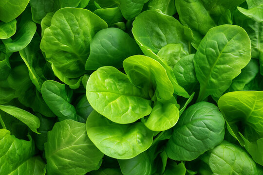 Fresh Green Salad Leaves Texture Healthy Vegetable Background