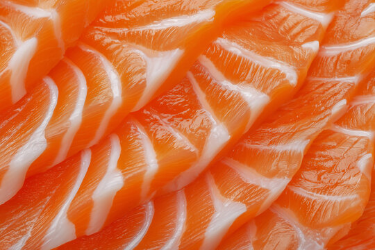 Fresh Salmon Sashimi Texture Raw Seafood Background