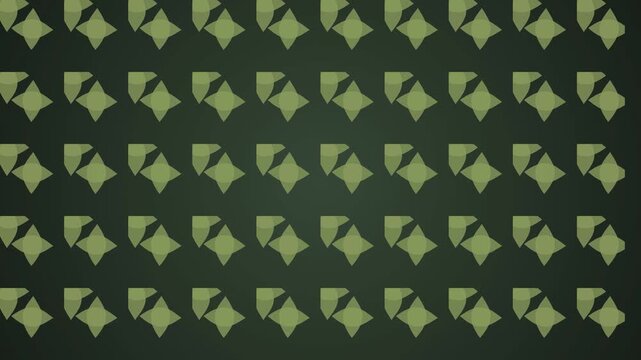 Geometric pattern with green diamond shapes on dark background