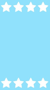 White Star Pattern Frame Scrolling Loop Animation Vertical Video Blue Background	