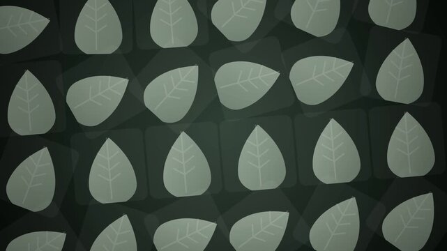 Abstract geometric pattern with leaf shapes on dark background