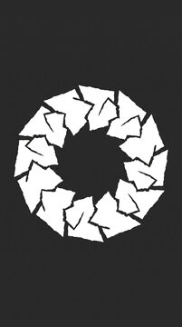 Broken Circle Pattern Design With Jagged Edges White Shape
