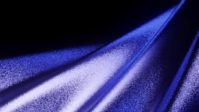 transforming waves reflective color video of dark blue and dark blue on black background, 4k seamless looping