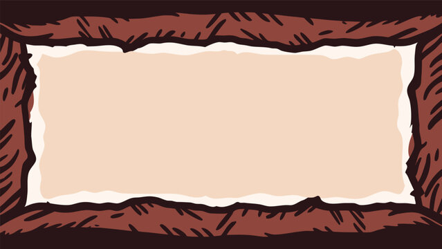 Brown wooden frame paper texture vector background design template with background template abstract illustration material backdrop wallpaper decorative creative structure