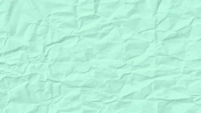 Light blue crumpled paper texture animation, wrinkled mint craft paper background, stop motion video overlay
