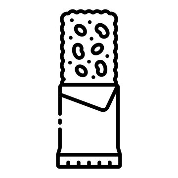 granola bar icon. healthy oat snack. nutritious energy food. fitness breakfast