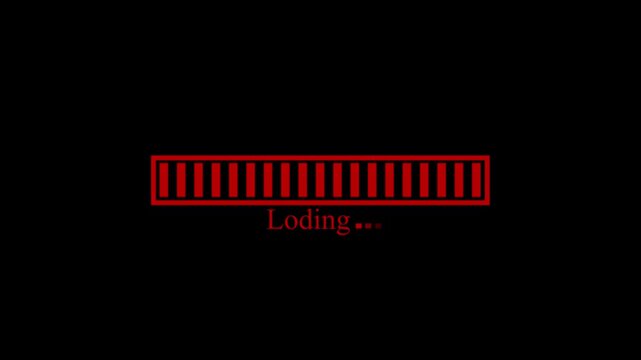 Simple minimalist loading progress bar and waiting text animation