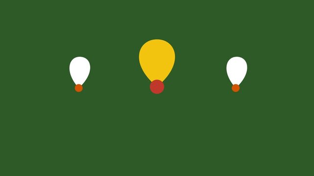 Minimalist illustration of three hot air balloons on a green background