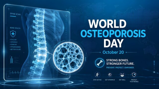 World Osteoporosis Day Spine Scan And Bone Health Infographic