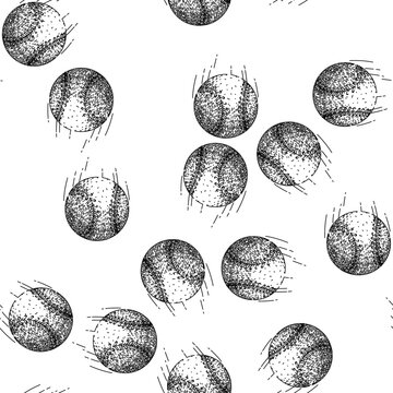 seamless pattern game baseball ball hand drawn. silhouette laces, clipart abstract, leather outline game baseball ball black sketch illustration