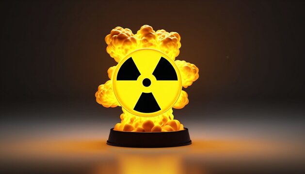 Small radioactive explosion icon on dark background
