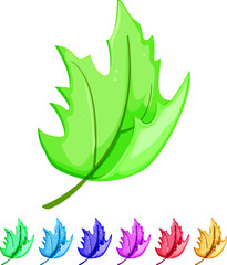 Obraz premium fall maple leaf cartoon. red canadian, autumn flag, symbol yellow fall maple leaf sign colorful illustration