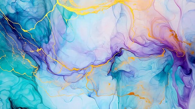 Modern colorful abstract marble gold leaf background