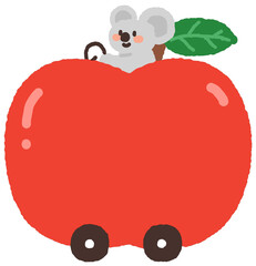 Apple car and koala illustration © smile