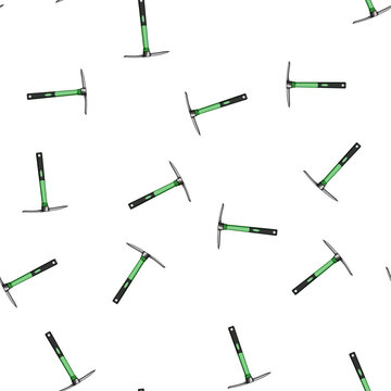 pattern shovel pickaxe cartoon. pickax pickaxe, rock dig, chisel silhouette shovel pickaxe sign vector