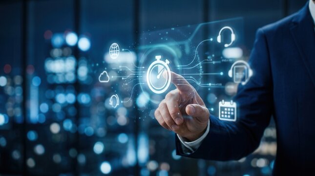 Managing response and resolution times in SLA using a high-tech digital interface.