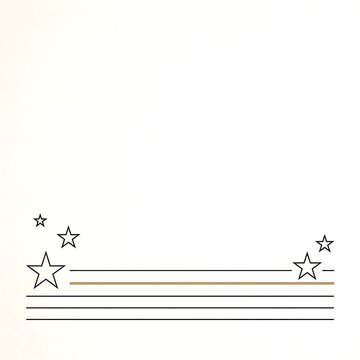Decorative border with stars and horizontal lines