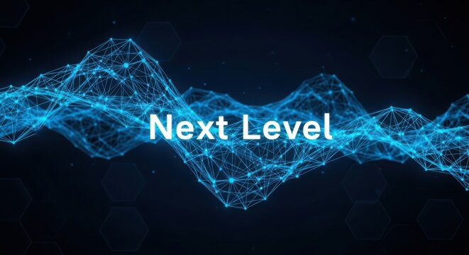 Next level futuristic glowing text effect illustration