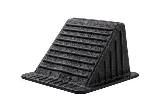 Black Rubber Wheel Chock Truck Stopper Isolated Transparent PNG