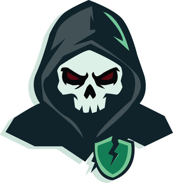 SImple hacker attack symbol representing cybercrime, vector isolated on white