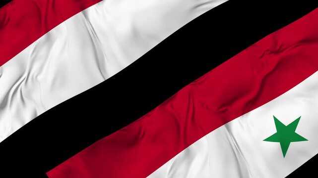 Yemen v Syria Flag Waving Seamless Loop Animation in 4K UHD