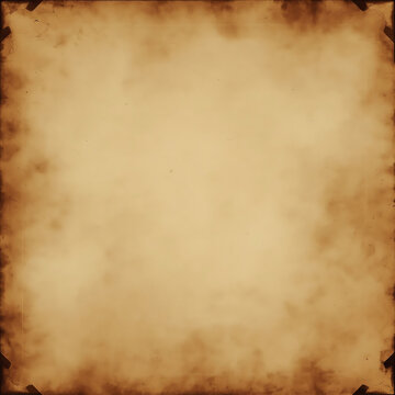 Aged parchment paper texture with darkened edges presents a vintage silhouette antique sepia worn distressed