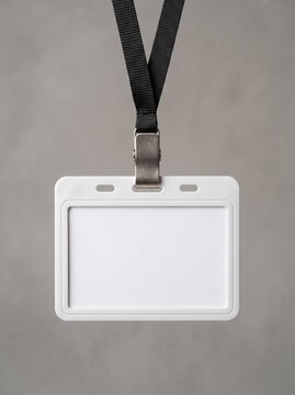 Blank Horizontal Corporate Lanyard ID Card Holder Mockup for Employee Identification and Access Control