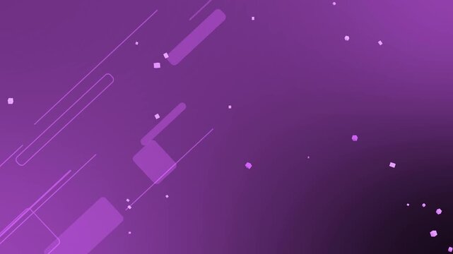 Abstract background with glowing geometric shapes lines and small floating dots animation
