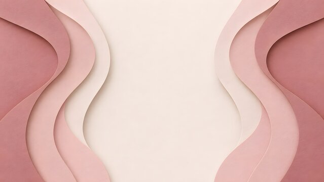 Dusty Rose Paper Waves Framing a Vertical Copy Space