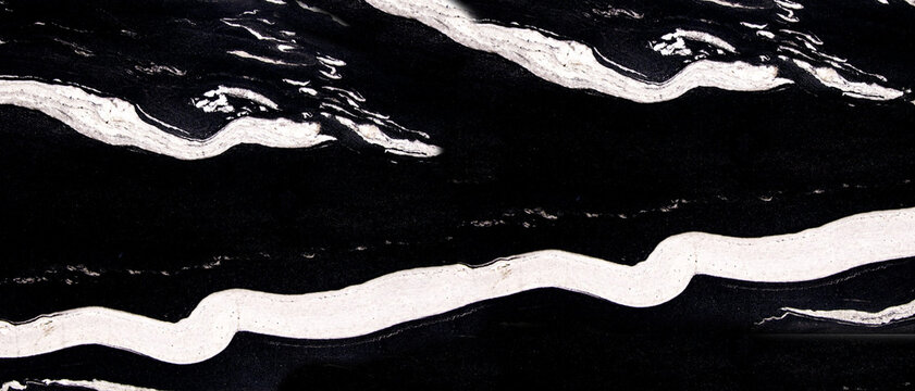Black and white panda marble texture background with bold dramatic veins