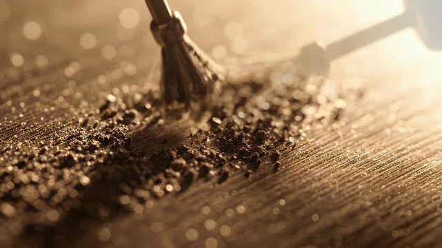 Micro drill bit creating metal shavings on textured surface