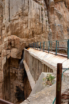 cliffside walkway known as the Caminito del Rey in the province of M&aacute;laga, Spain