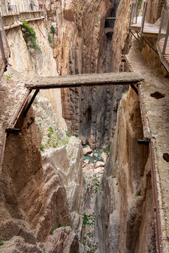 cliffside walkway known as the Caminito del Rey in the province of M&aacute;laga, Spain