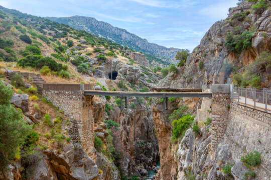 cliffside walkway known as the Caminito del Rey in the province of M&aacute;laga, Spain