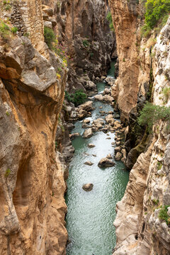 cliffside walkway known as the Caminito del Rey in the province of M&aacute;laga, Spain