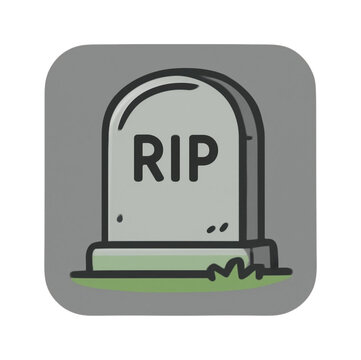 Gravestone with RIP inscription vector illustration for Halloween background and graveyard theme design