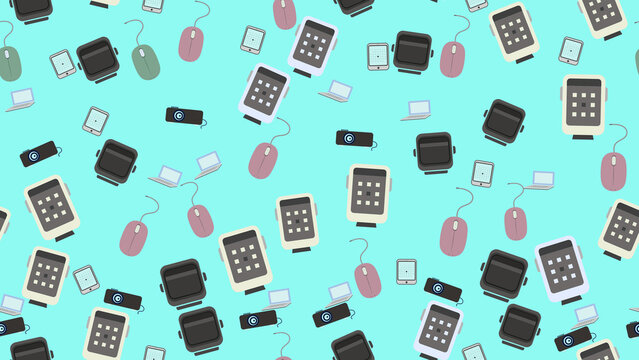 Assorted electronic gadgets pattern