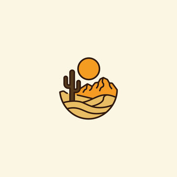 Desert logo vector icon illustration style