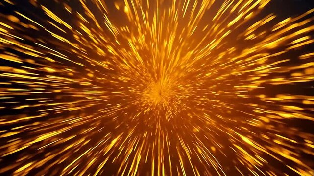 Digital yellow gold exploding firework illustration abstract background