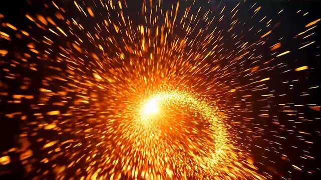 Digital yellow gold exploding firework illustration abstract background