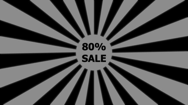 Comic retro background. Sunburst, radial, sunlight, 80,SALE ,circus, stripe background rotation Fantastic tunnel, .Abstract tunnel .Wallpaper with black and white shapes.4k animation motion video.