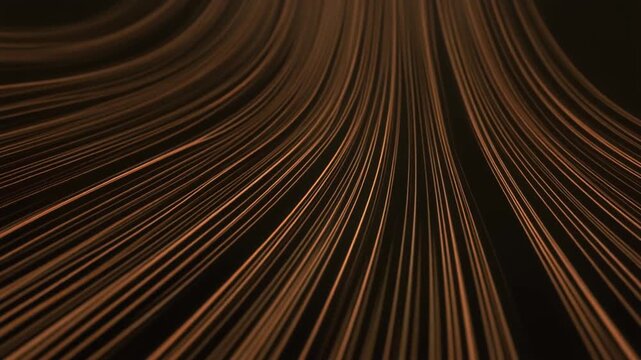 Data streams flowing like silk ribbons in graphite bronze
