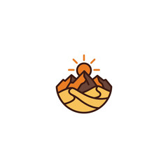 Fototapeta premium Desert logo icon design template vector illustration