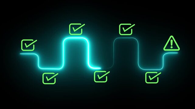 Problem and error warning idea. Automatic warning system for notification error and maintenance. Animation of online system error. 