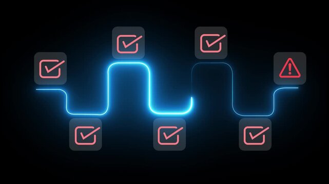 Problem and error warning idea. Automatic warning system for notification error and maintenance. Animation of online system error. 