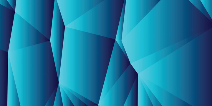Abstract geometric background with blue triangular shapes and gradient light effects for modern digital design and creative wallpaper patterns
