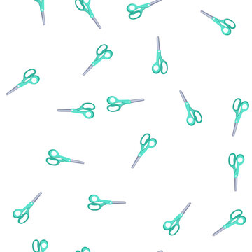 pattern line scissor cartoon. paper symbol, silhouette black, tailor snip line scissor sign. seamless symbol vector illustration