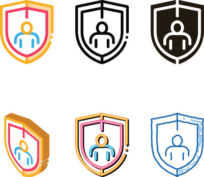 immunity protection icon vector. immunity protection sign. color multipack symbol